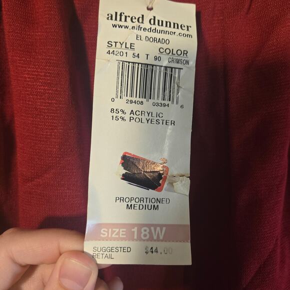 NWT Alfred Dunner 18W Rich Red Pull On Pants/Trousers [0392] - Picture 5 of 9